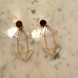 Clear acrylic faux diamond earrings from Etsy!